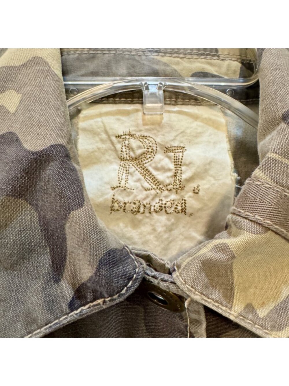 Military-Style River Island Trophy Jacket Epaulets Button-Up Tailored Camouflage - Picture 4 of 13